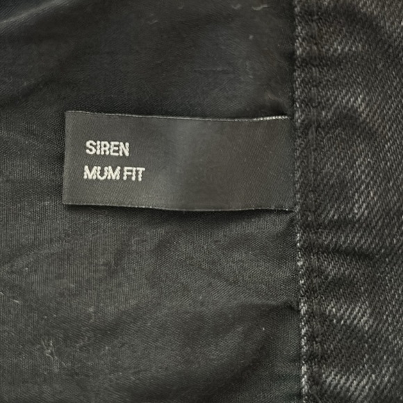 Free People Neon Blonde Black Siren Mum Fit Wide Leg Jeans Size 26 - Picture 9 of 9